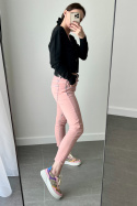 Kolorowe jeansy Sophie DY8235 różowe