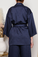 Garnitur w stylu kimono granatowy