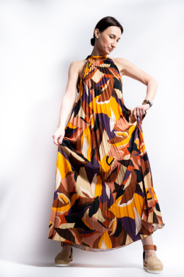 Plisowana sukienka maxi A11423