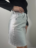Srebrna spódnica jeansowa DY685