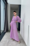 Długa plisowana sukienka 31812, liliowa