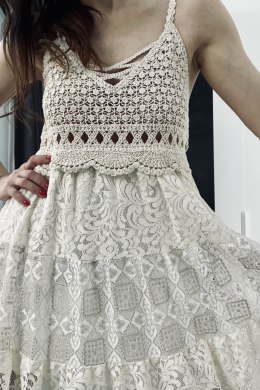 Koronkowa sukienka mini 1132 boho