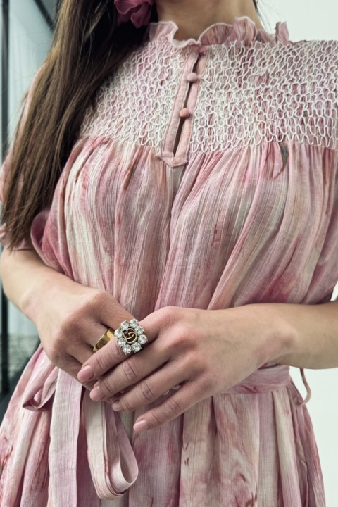 Sukienka Watercolor z rayonu | różowa