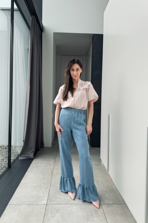 Bawełniana bluzka Parisienne | różowa