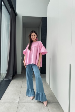 Bawełniana bluzka Pink Flare