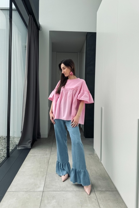 Bawełniana bluzka Pink Flare