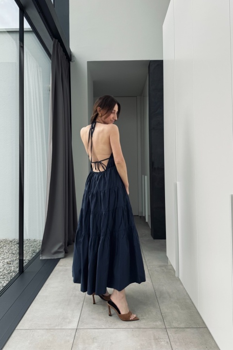 Bawełniana sukienka Bella Navy | granatowa