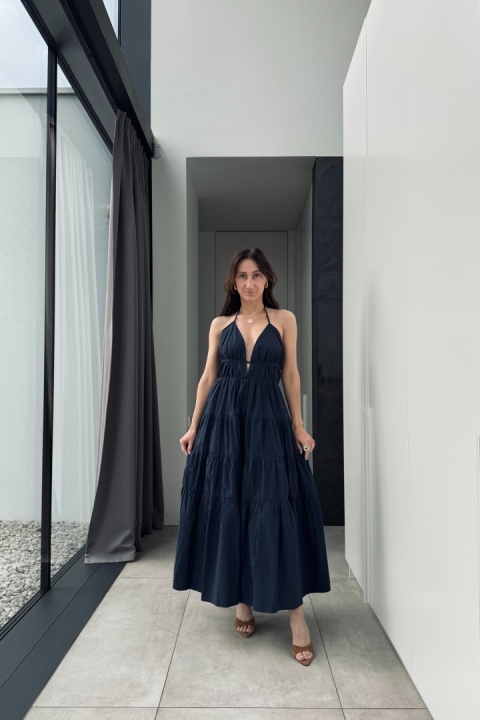 Bawełniana sukienka Bella Navy | granatowa