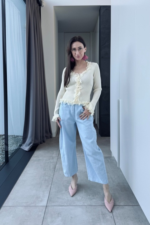 Bawełniane spodnie Modern | błękitne