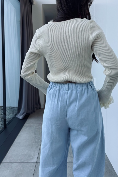 Bawełniane spodnie Modern | błękitne