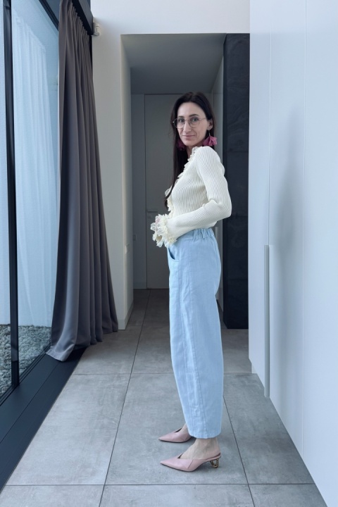 Bawełniane spodnie Modern | błękitne