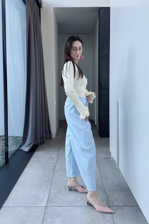 Bawełniane spodnie Modern | błękitne