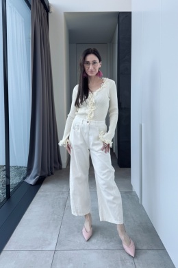 Bawełniane spodnie Modern | kremowe