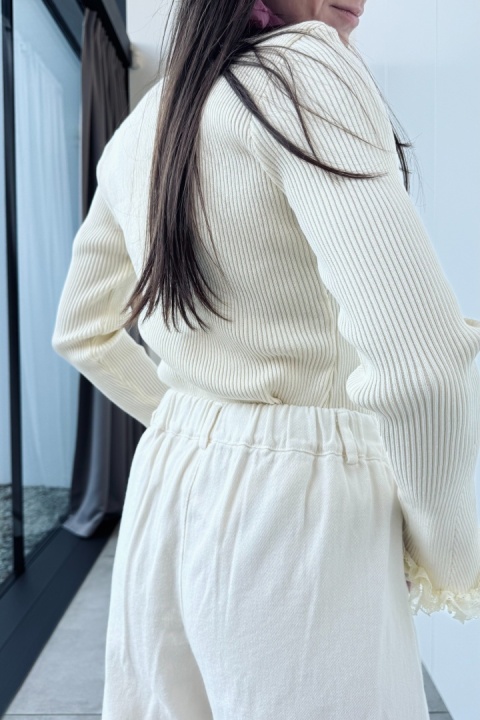 Bawełniane spodnie Modern | kremowe