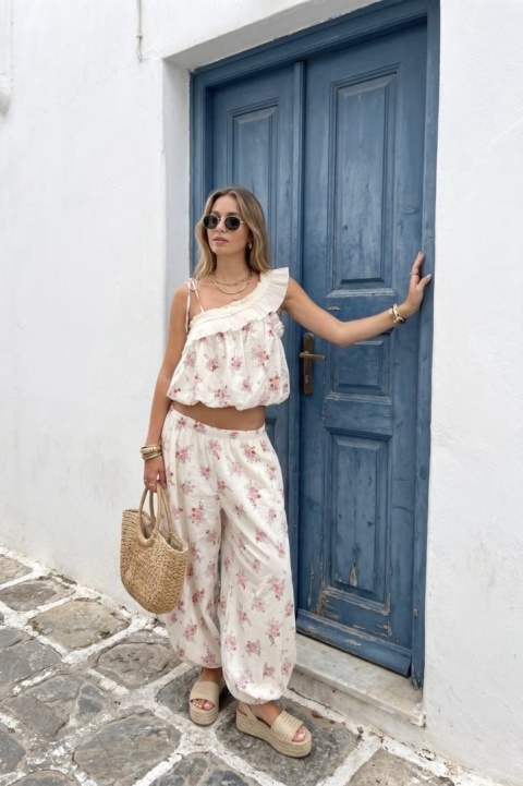 Bawełniany komplet Santorini Bloom