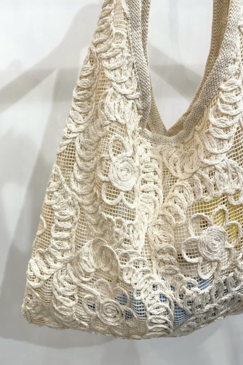 Bawełniana torebka boho w kwiaty