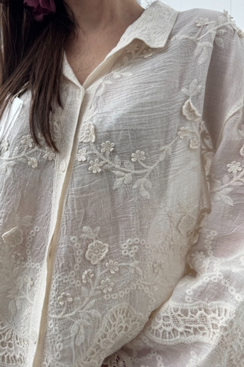 Bawełniany komplet boho | beżowy