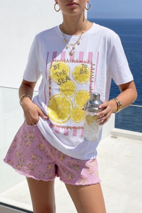 Bawełniany t-shirt Lemon by the sea to be