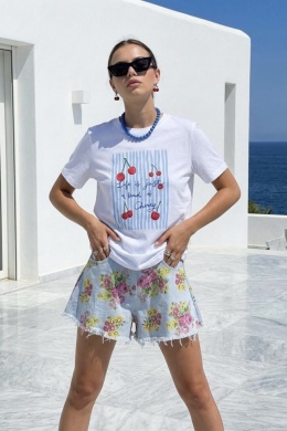 Bawełniany t-shirt wisienki: Life is just a bowl of cherry