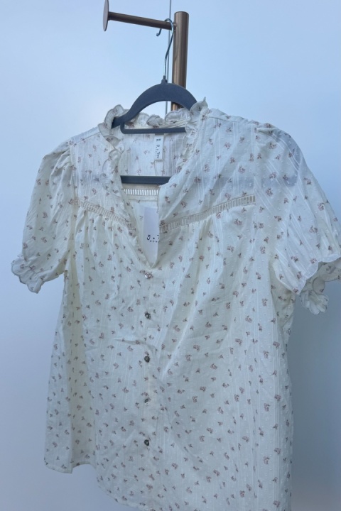 Bawełniana bluzka Amalfi | kremowa