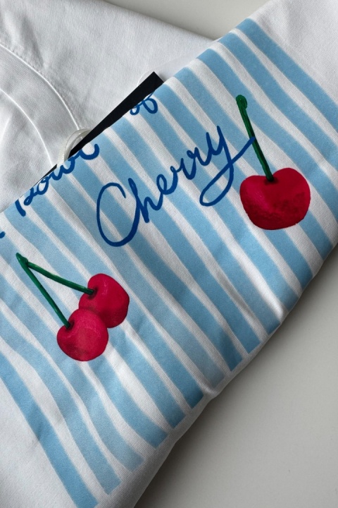 Bawełniany t-shirt wisienki: Life is just a bowl of cherry