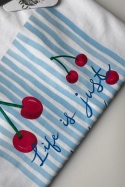 Bawełniany t-shirt wisienki: Life is just a bowl of cherry