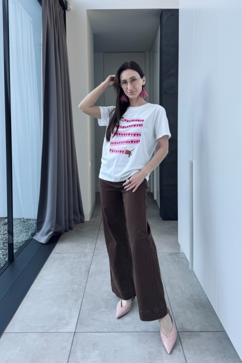 Bawełniany t-shirt z jamnikiem: I love you this much