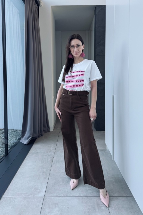 Bawełniany t-shirt z jamnikiem: I love you this much