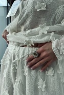 Bawełniany komplet boho z kwiatkami | biały
