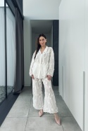 Bawełniany komplet boho z kwiatkami | biały