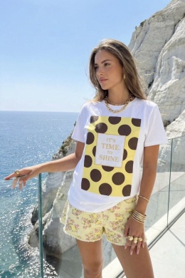 Krótkie spodenki szorty w kwiatki Spring Bloom | żółte