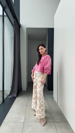 Spodnie w kwiatki Spring Bloom | białe