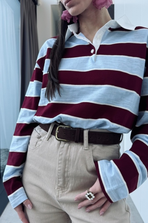 Bawełniana koszulka polo w paski