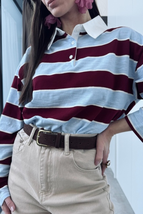 Bawełniana koszulka polo w paski