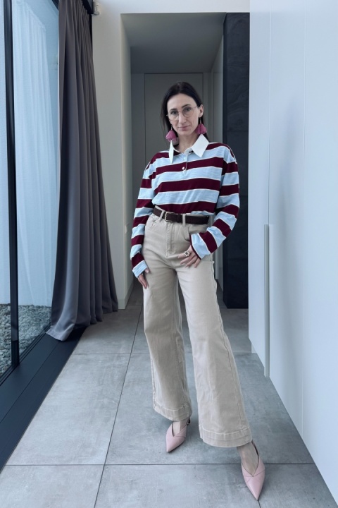 Bawełniana koszulka polo w paski