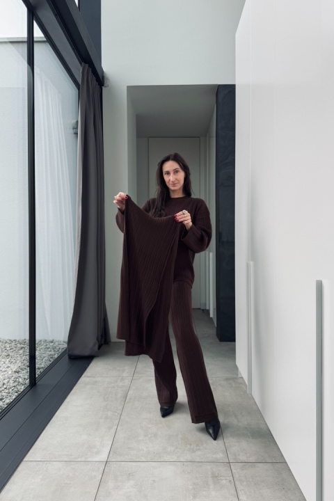 3 - częściowy komplet Cozy z kaszmirem | czekoladowy