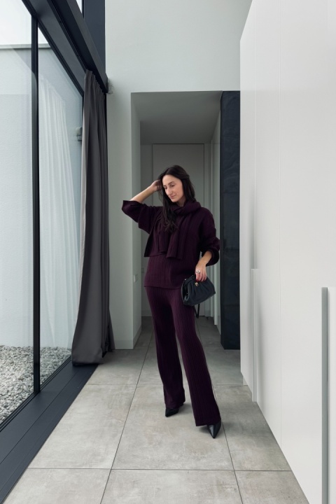 3 - częściowy komplet Cozy z kaszmirem | śliwkowy fioletowy