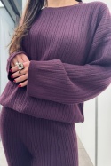 3 - częściowy komplet Cozy z kaszmirem | śliwkowy fioletowy