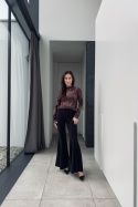 Bluzka Flora z kwiatowym wzorem, transparentna | bordowa