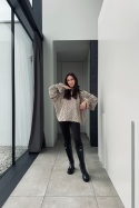 Bawełniana bluzka oversize Vintage Garden z falbankami przy rękawach