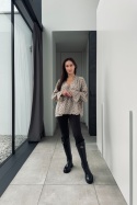 Bawełniana bluzka oversize Vintage Garden z falbankami przy rękawach