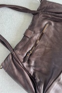 Pleciona torebka Luna w stylu vintage | włoska skóra naturalna pelle lavata | czekolada