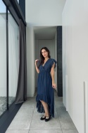 Sukienka z asymetrycznym przodem A5551TS | tencel