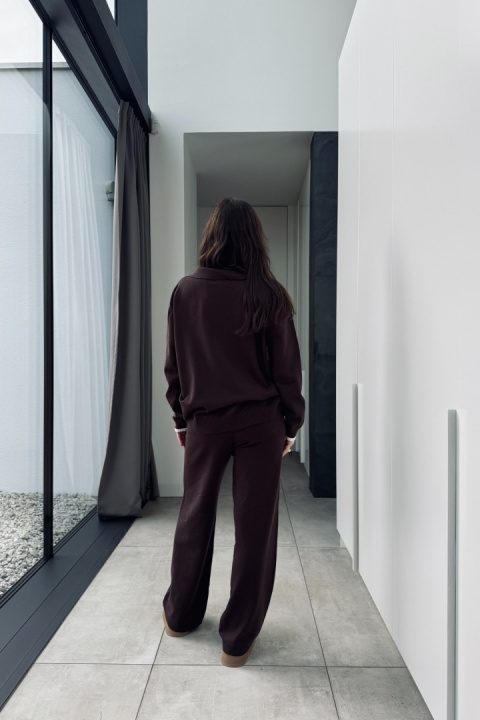 Wiskozowy komplet z kaszmirem Milano Comfort | czekoladowy
