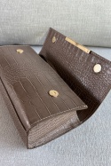 Torebka Monroe Croco | skóra naturalna | taupe