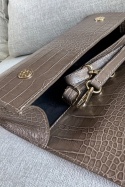 Torebka Monroe Croco | skóra naturalna | taupe