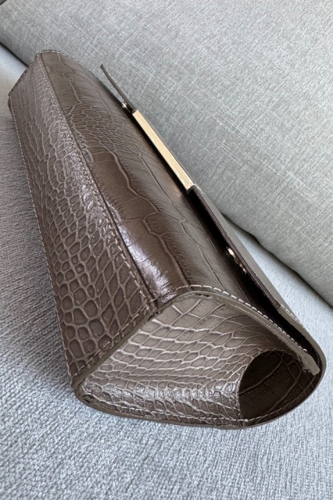 Torebka Monroe Croco | skóra naturalna | taupe