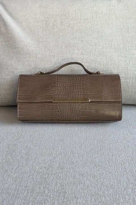 Torebka Monroe Croco | skóra naturalna | taupe