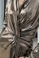Elegancka złoto - czarna suknia maxi J440
