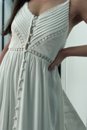 Długa sukienka Romantica z guziczkami, wiskoza